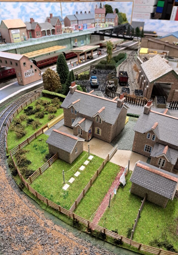 Close-up of model railway set-up from September 2023